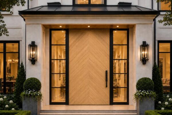 Doors – a modern entrance in light timber